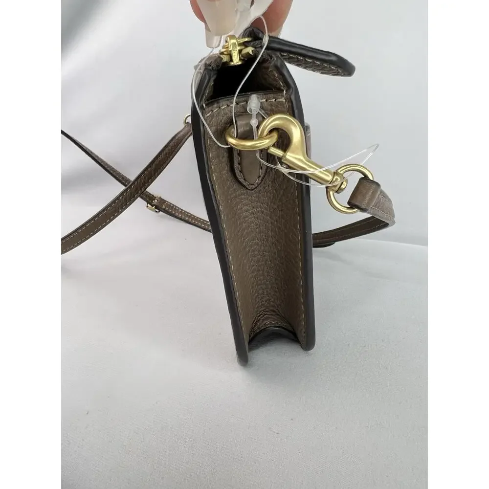 NWT Coach Bella Small Leather Crossbody Bag - Dark Stone (CR970) turnlock
